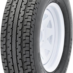 16-inch Trailer Tire & Wheel Assembly — ST235/80R16 on 8-Bolt White Spoke Wheel
