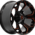 Armed Off-Road Bomber 20x10 Blank ET+0 Gloss Black Red Milled - Prince Tires