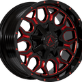 Armed Off-Road Infantry 20x12 8x165.1 ET-44 Gloss Black Red Milled - Prince Tires