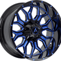Armed Off-Road Infantry 20x12 8x165.1/8x170 ET-44 Gloss Black Blue Milled - Prince Tires