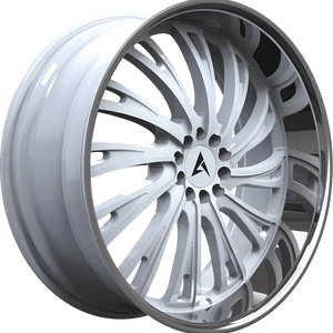 Armed Syndicate Kingpin 24x9 6x139.7 ET+24 Gloss White Milled Spoke Chrome Lip
