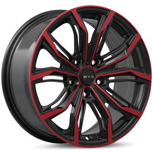 RTX Black Widow 18x8 5x114.3 ET+42 Black Machined Red CB73.1