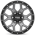 RTX Storm 17x8.5 6x139.7 ET+20 Matte Gunmetal with Black Lip and Milled Rivets CB106.1 - Prince Tires
