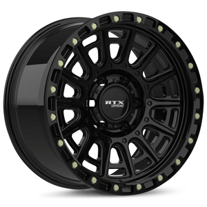 RTX Striker 17x8.5 5x127 ET+0 Gloss Black with Milled Rivets CB71.5