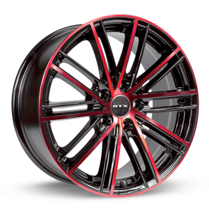 RTX Strobe 5 18x8 5x114.3 ET+45 Black Machined Red CB73.1